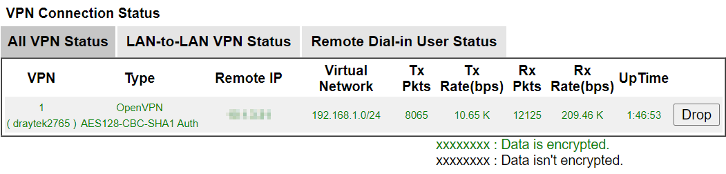 check the vpn status